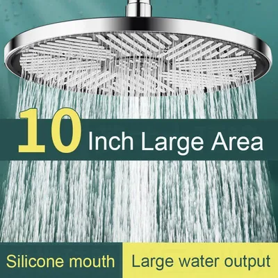 10 Inch Round Rainfall Shower Head,High Pressure Shower Head,Handheld Showerhead,Shower Bracket, Bathroom Accessories