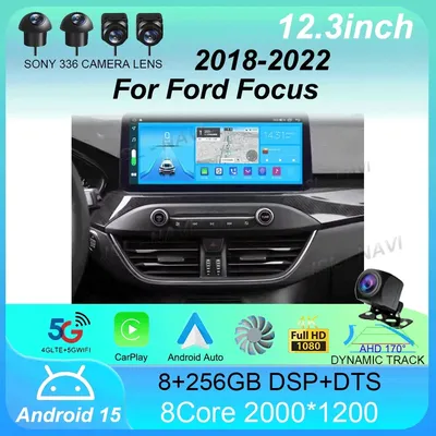 12.3 inch Android15 For Ford Focus 2018-2022 Car Radio DVD Multimedia Player GPS Navigation 2 Din Carplay Head Unit With Screen