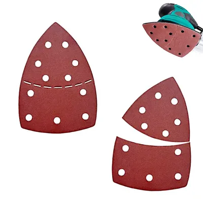 11 Holes Triangle Sandpaper Abrasive Tools Alumina Material Woodworking Metal Polishing and Grinding Disc Tools Accessories