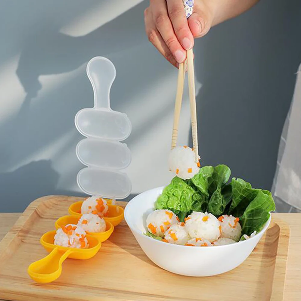 Reisbällchen Formen Sushi Form Baby Reis Gemüse Kugelform Kinder Mittagessen Kreativität DIY Sushi Onigiri Hersteller Schimmel Küchen werkzeuge Image