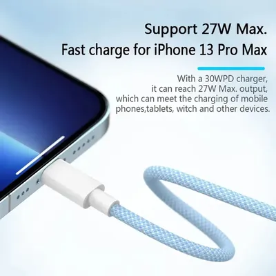 20W PD USB C Cable For iPhone 14 13 12 11 Pro Max Xs 8 Plus iPad Wire 3A Fast Charging Cord Type C Data 1M 2M Cable for iPhone