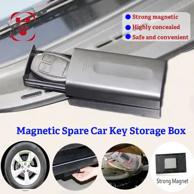 Strong Magnetic Car Key Safe Box Portable Key Lock Holder Box Magnet Outdoor Stash For Home Office Car Truck Caravan Secret Box