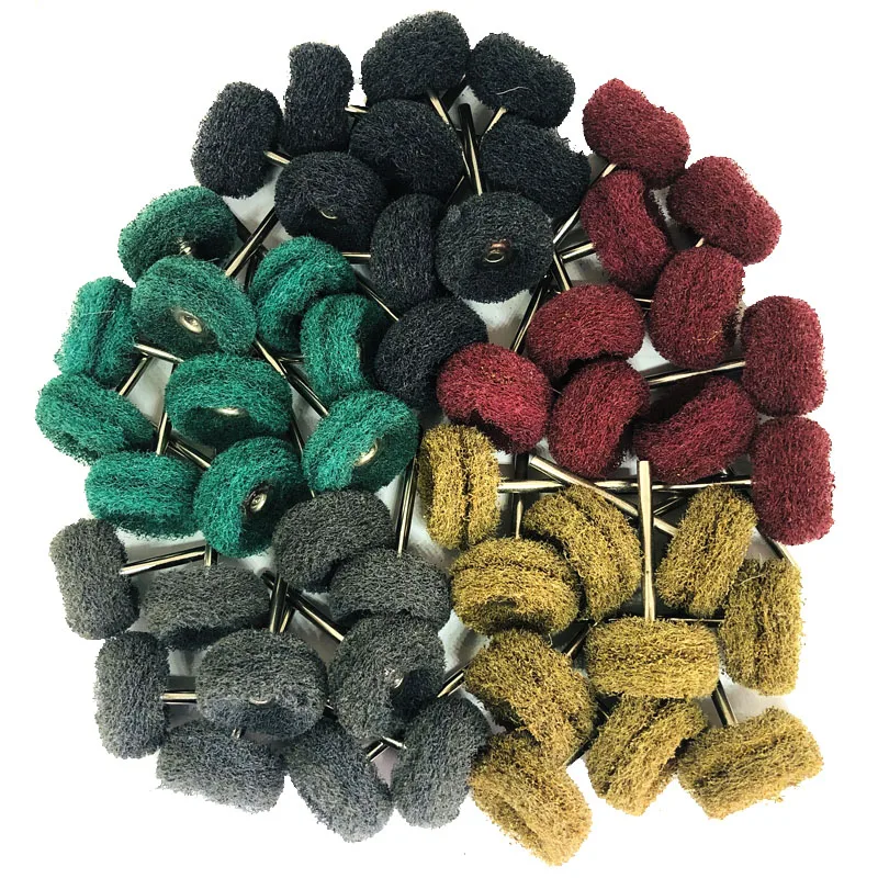 10 Stück Mini-Bohrer-Schleifbürste, Nylon-Polierscheibe mit 3 mm/2,35 mm Schaft für Dremel-Drehwerkzeug-Zubehör-Set Image