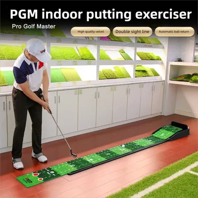 PGM 3M Golf Putting Mat Golf Putter Trainer TL021 Green Carpet Practice Set Ball Return Mini Golf Putting Green Fairway Mat