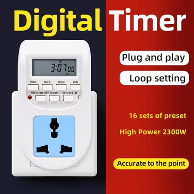 AC220V Timer Socket LCD Timing Controller 7 Days Weekly Programmable Timer Switch EU Plug Electronic Timer for Lamp Water Heater