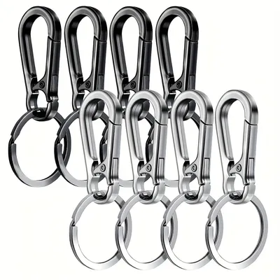 8Pcs Carabiner Clip Keychain Metal Carabiner Shape Key Ring Keyring Key Holder Clips Hook Holder Organizer for Car Keys Finder