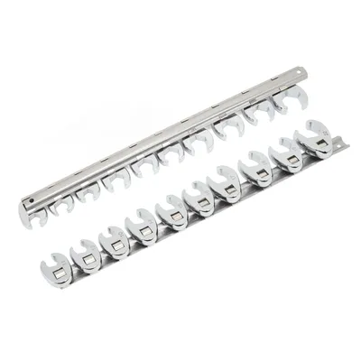 Crows Foot Wrench Set 10-22mm Chrome Plated Steel Metric Nut Wrench Tool Kit for 3/8in Car Maintenance Wrench Tool Adapters Set