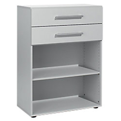 Geramoebel Speed Office Melaminharzbeschichtete Spanplatte Regal 3 Fachböden 800 x 420 x 1.104 mm Hellgrau