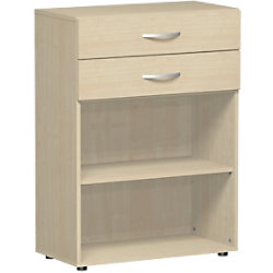 Geramoebel Speed Office Melaminharzbeschichtete Spanplatte Regal 3 Fachböden 800 x 420 x 1.104 mm Braun Ahorn