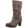 Winterstiefel MUSTANG SHOES "Palma", Damen, Gr. 40, Normalschaft, grau (taupe), Lederimitat, Textil, used, modisch, Schuhe, Kurzstiefel, Winterstiefel mit wärmendem Textifutter