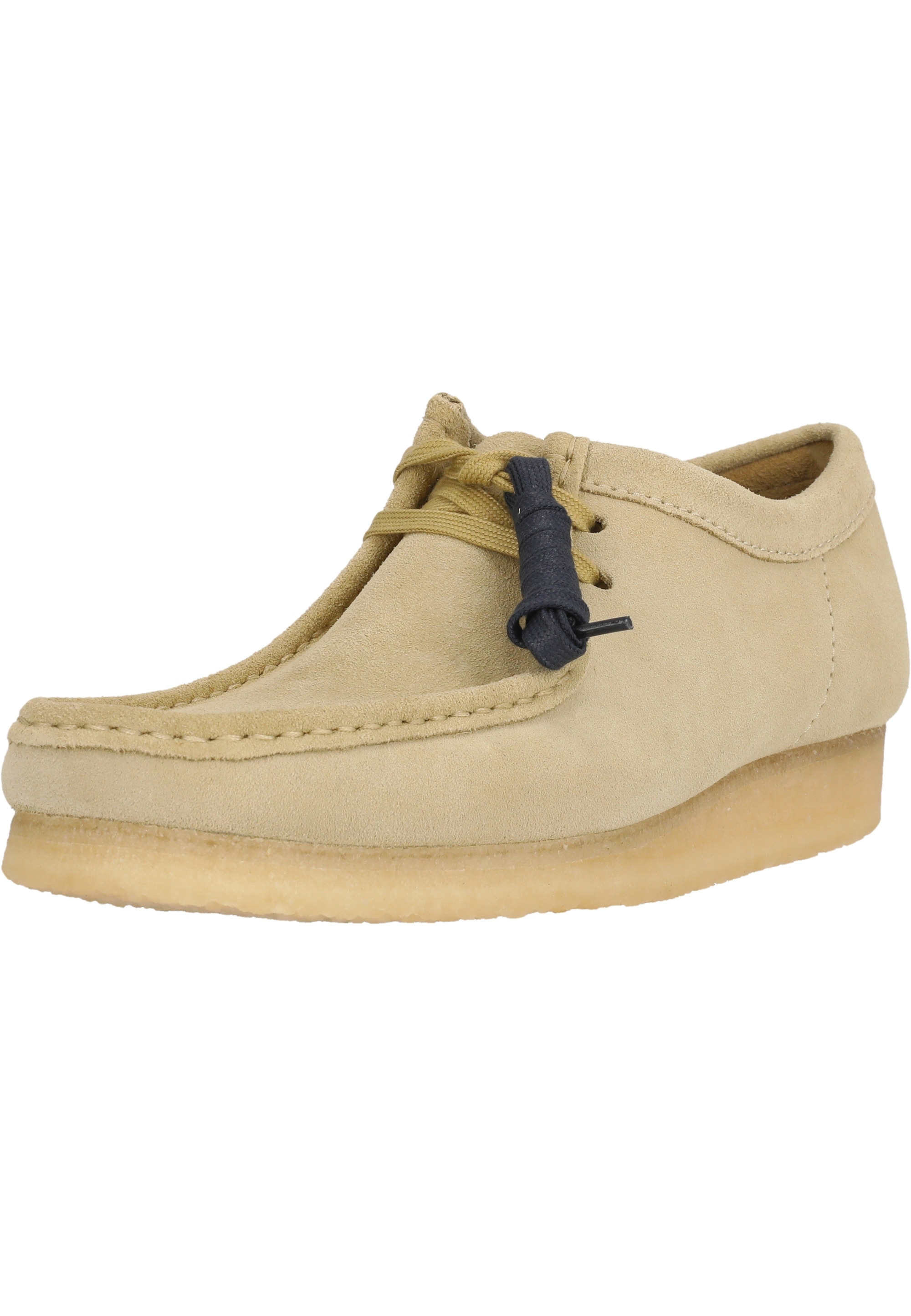 Schnürschuh CLARKS "Wallabee Maple", Herren, Gr. 41,5, beige, Leder, Schuhe Schnürschuh, mit unnachahmlicher Kreppsohle