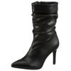 Stiefelette ANISTON SHOES, Damen, Gr. 39, schwarz, Lederimitat, elegant, Schuhe, mit Raffungen am slouchy Schaft - NEUE KOLLEKTION