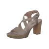 High-Heel-Sandalette PAUL GREEN "Paul Green Sandalen Glattleder", Damen, Gr. 39, grün (khaki), Glattleder, casual, Schuhe