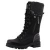Winterstiefel MUSTANG SHOES "Darleen", Damen, Gr. 38, Normalschaft, schwarz, Lederimitat, Textil, modisch, Schuhe, Schnürstiefel mit Reißverschluss