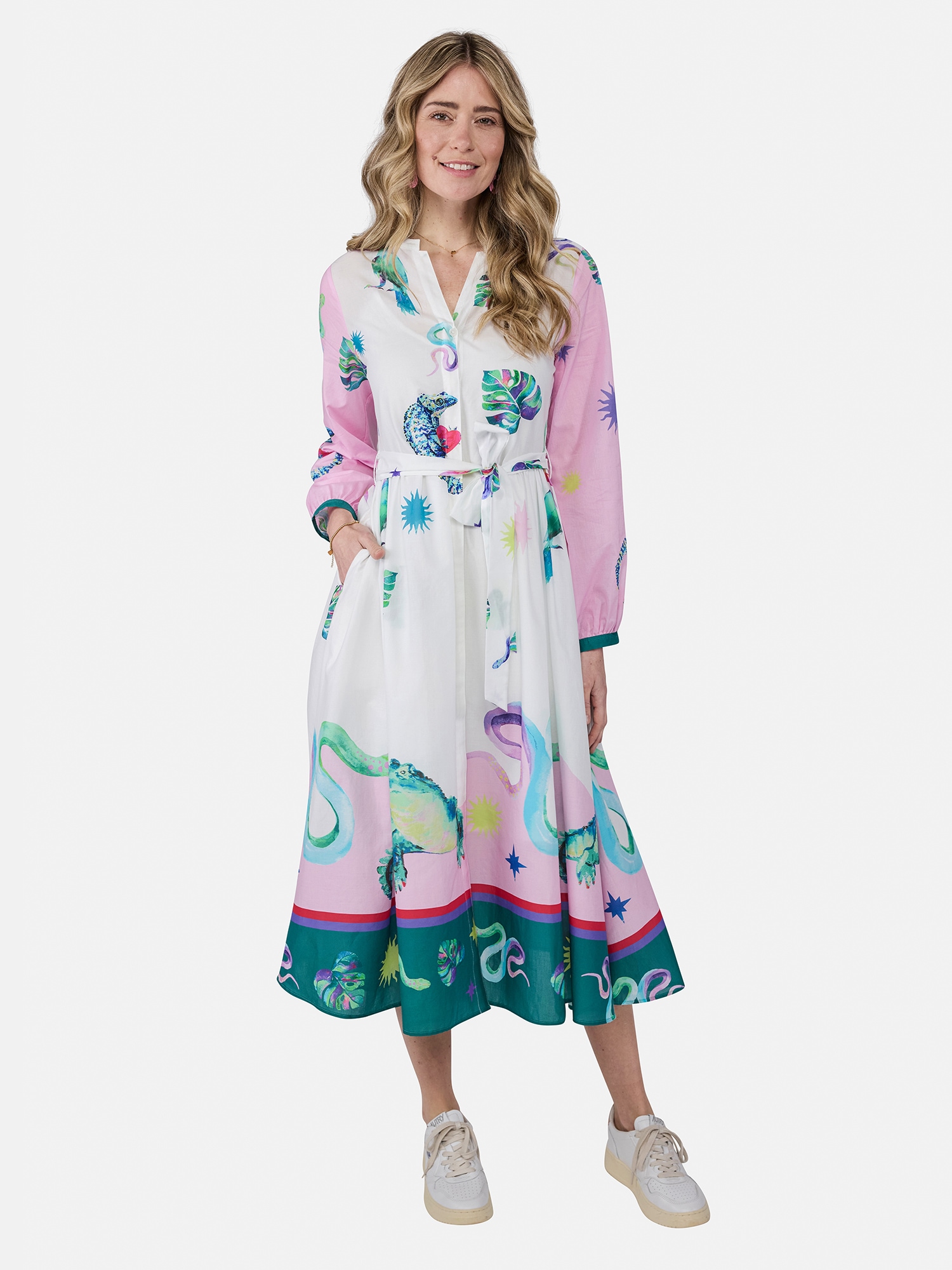 Sommerkleid LIEBLINGSSTÜCK "LIEBLINGSSTÜCK RalyL", Damen, Gr. 44, EURO-Größen, 100p1, weiß, 100% Baumwolle, Kleider Image