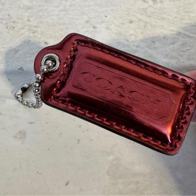 Coach Accessories | Coach Bag Purse Leather Tag Key Fob Bag Charm Keychain Hangtag | Color: White | Size: Os