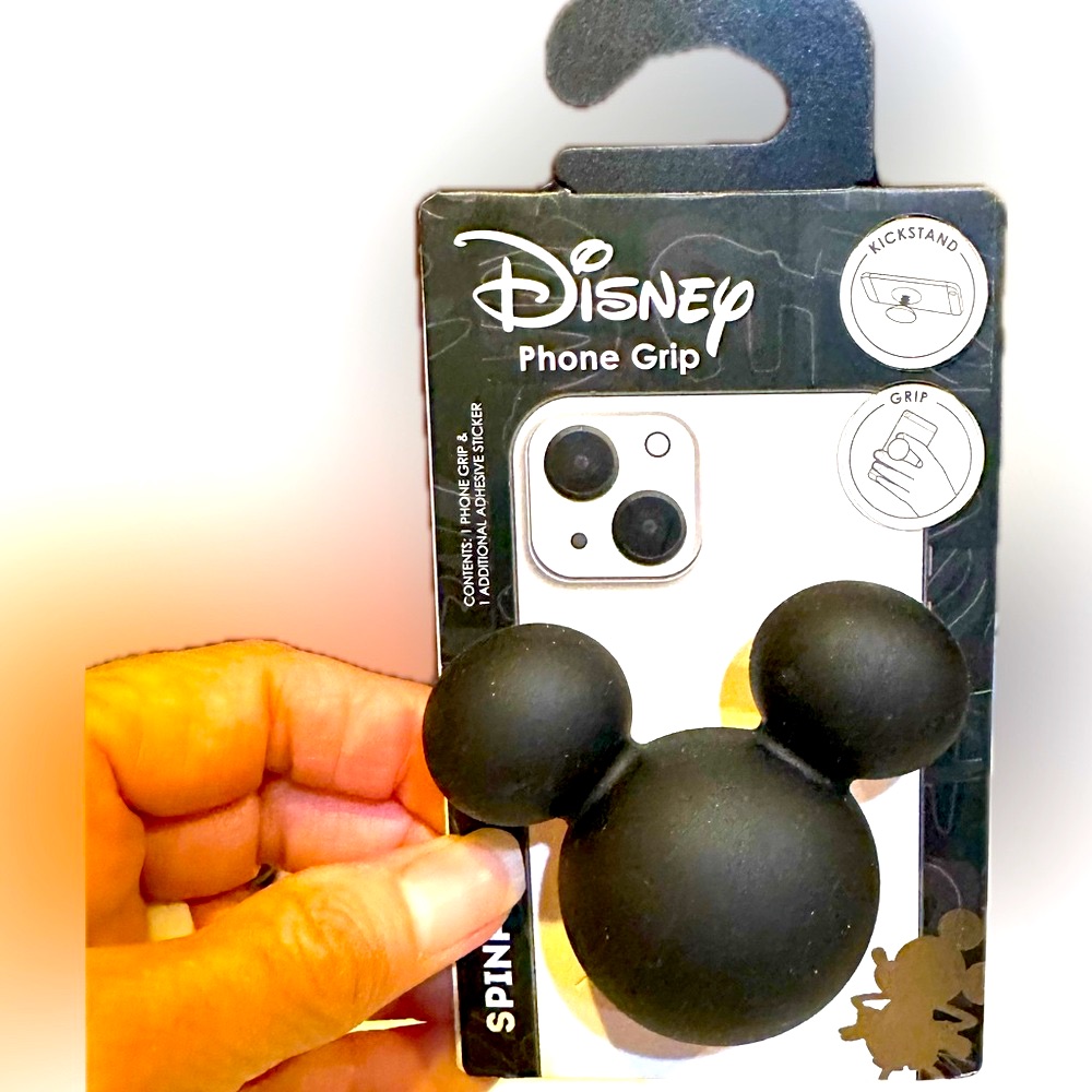 Disney Cell Phones & Accessories | Disney Mickey Mouse Phone Grip Kick Stand Black Knob Handle Easel Ear Accessory | Color: Black | Size: Os