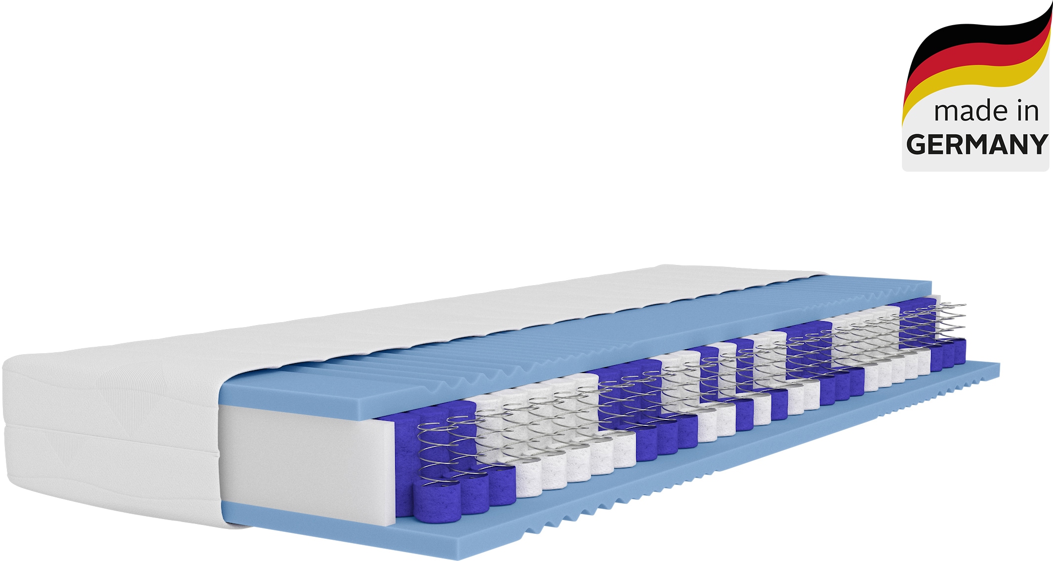 Taschenfederkernmatratze ÄLGDRÖM "NEUHEIT: Lasse, 7 Zonen Matratze 90x200 cm, 140x200 cm & mehr", weiß, B:80cm H:22cm L:200cm, Bezug: 100% Polyester. Steppfüllung: 100% Polyester, Matratzen, Matratze H2, H3 & H4, atmungsaktiv, Hausstauballergiker...