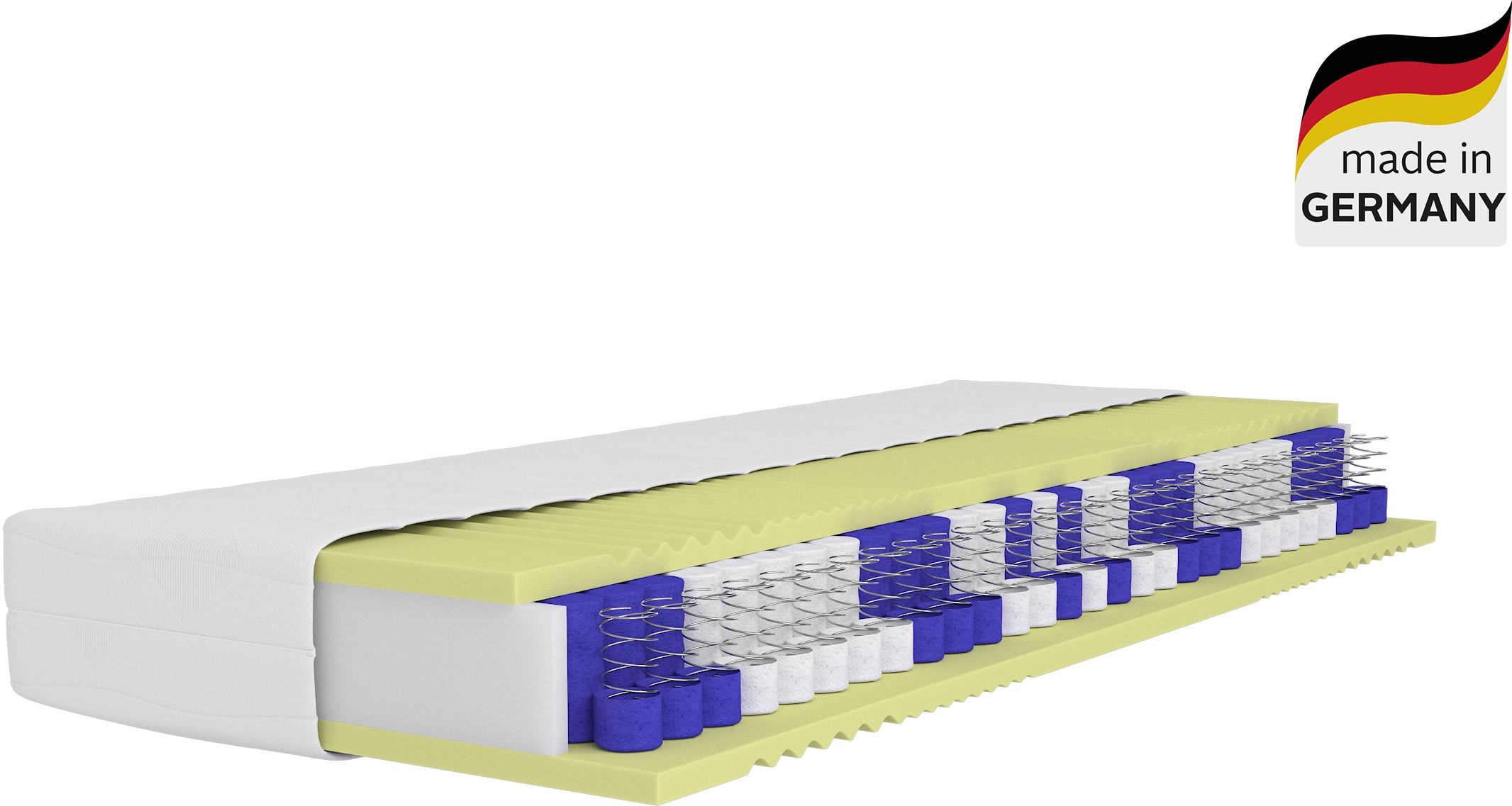 Taschenfederkernmatratze ÄLGDRÖM "NEUHEIT: Lasse, 7 Zonen Matratze 90x200 cm, 140x200 cm & mehr", weiß, B:140cm H:22cm L:200cm, Bezug: 100% Polyester. Steppfüllung: 100% Polyester, Matratzen, Matratze H2, H3 & H4, atmungsaktiv, Hausstauballergiker...