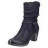 Cowboy Stiefelette RIEKER, Damen, Gr. 41, schwarz, Nubuklederimitat, unifarben, elegant, Schuhe, Westernstiefelette, Stiefelette mit Slouchy-Schaft