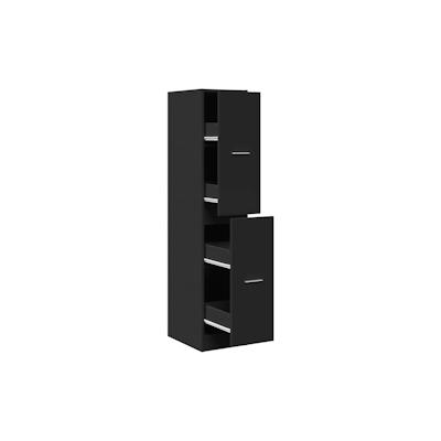 vidaXL Apothekerschrank Schwarz 30x41x144,5 cm Holzwerkstoff Image