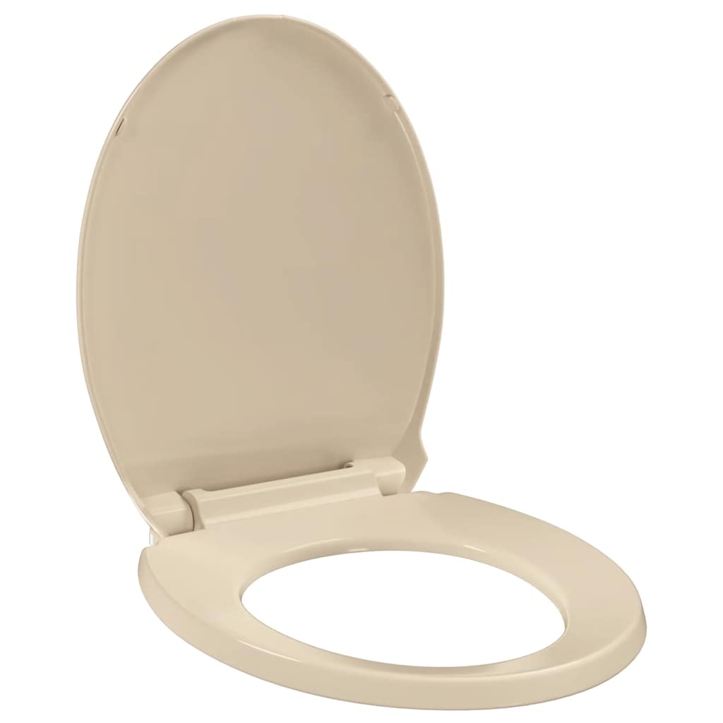 vidaXL Toilettensitz mit Absenkautomatik Quick-Release Beige Oval Image