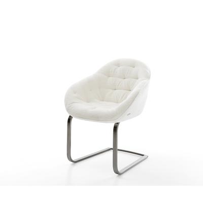 DELIFE Freischwinger Gaio-Flex Bouclé Soft Beige Freischwinger flach Graphit, Esszimmerstühle Image