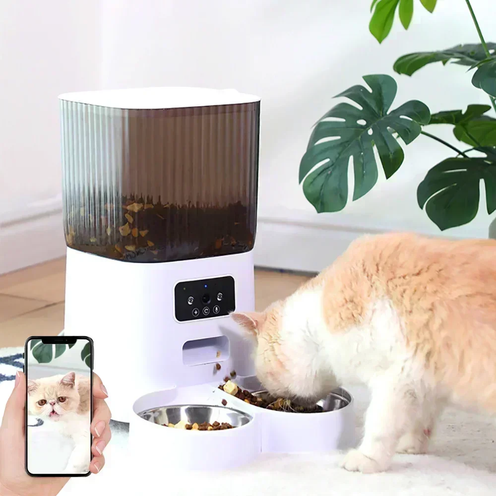 5L Smart WiFi APP caméra automatique mangeoire pour animaux de compagnie distributeur de nourriture pour chat vidéo mangeoire intelligente pour chats chiens bol de nourriture sèche pour animaux de
