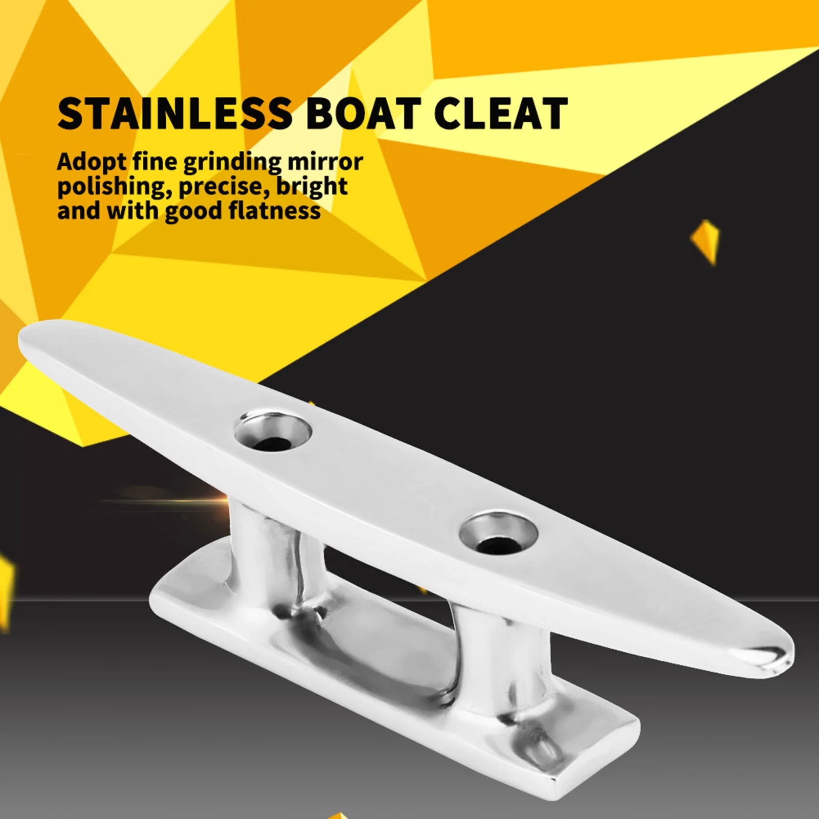 Bootsleiste, rostfreie Bootsklampe, 10,2 cm, Edelstahl, Bootsleiste, Deck, Seilklampe für Marine, Yacht, Marine, Klampe Image