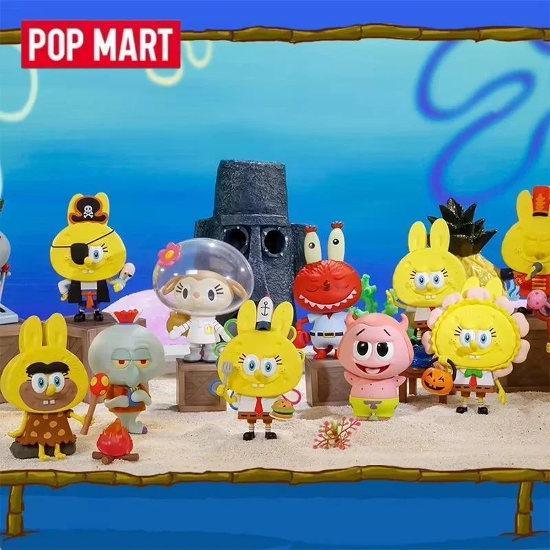 POP MART Labubu Sponge Bob Blind Box Mystery Box Guess Bag Spielzeug Puppe Nette Desktop Ornament Sammlung Anime Figur