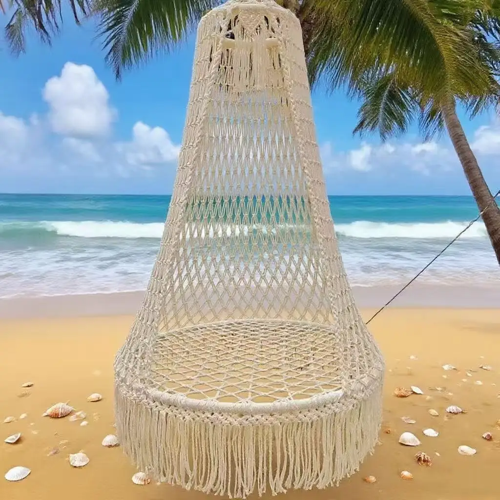 Außenschaukel, handgewebter Korbstuhl mit Quasten zum Aufhängen, Innenhofschaukel, Schlafzimmer, Heimbalkon-Hängematte, Garten-Requisiten