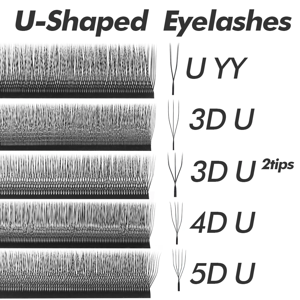 GLAMLASH U-Form YY 3DW Falsche Wimpern UYY UY U3DW U5DW Wimpernverlängerung Handgewebte Einzelwimpern Image