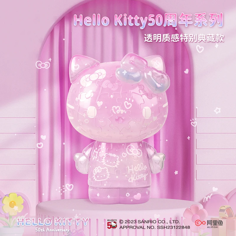 Miniso Sanrio Hello Kitty 50. Jahrestag Sammlerstück 3D-Puzzle Niedliche Anime-Figur Interessante Mini-Puppe Kinder Trendiges besonderes Geschenk
