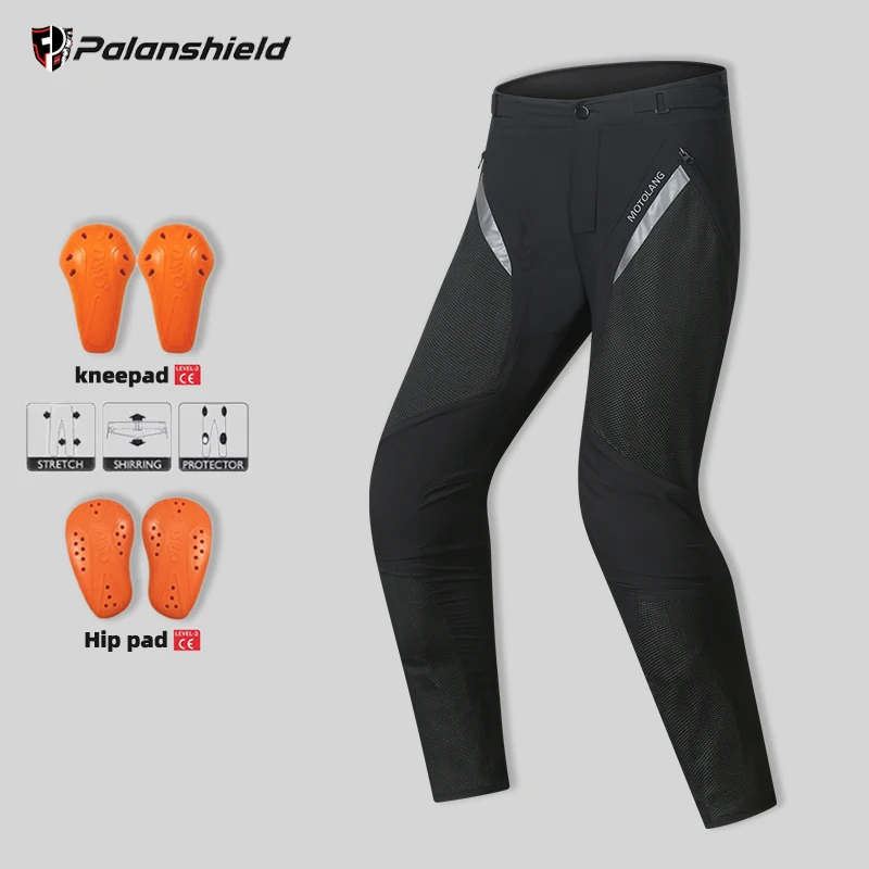 Sommer atmungsaktive Motorrad-Reithose Anti Drop verschleißfeste reflektierende Motocross-Schutzausrüstung Motorrad-Rüstungshose Image