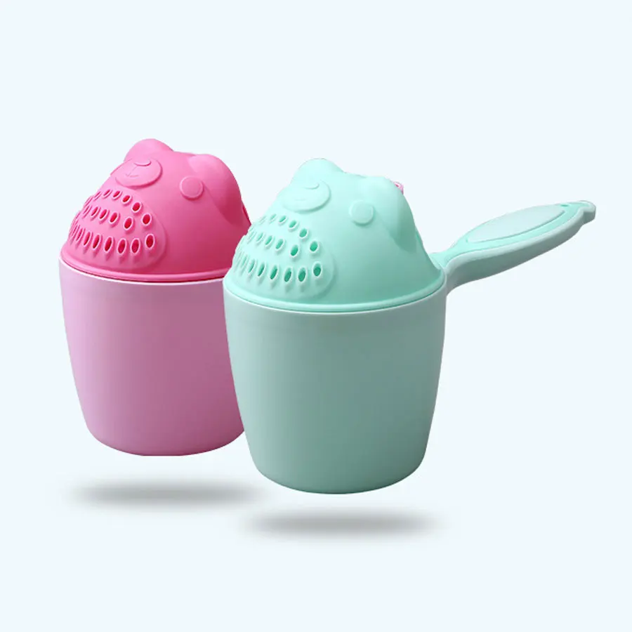 Baby Dusche Toddle Shampoo Tasse Niedlichen Cartoon Baby Bad Löffel mit Schützen Kind Augen Kind Waschen Haar Tasse Kinder Baden Werkzeug Image