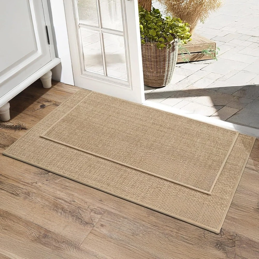 Rutschfeste Fußmatte für den Eingangsbereich, waschbarer Küchenteppich, einfache einfarbige Willkommensmatte, weicher und langlebiger Küchenteppich, Heim-Fußmatte Image