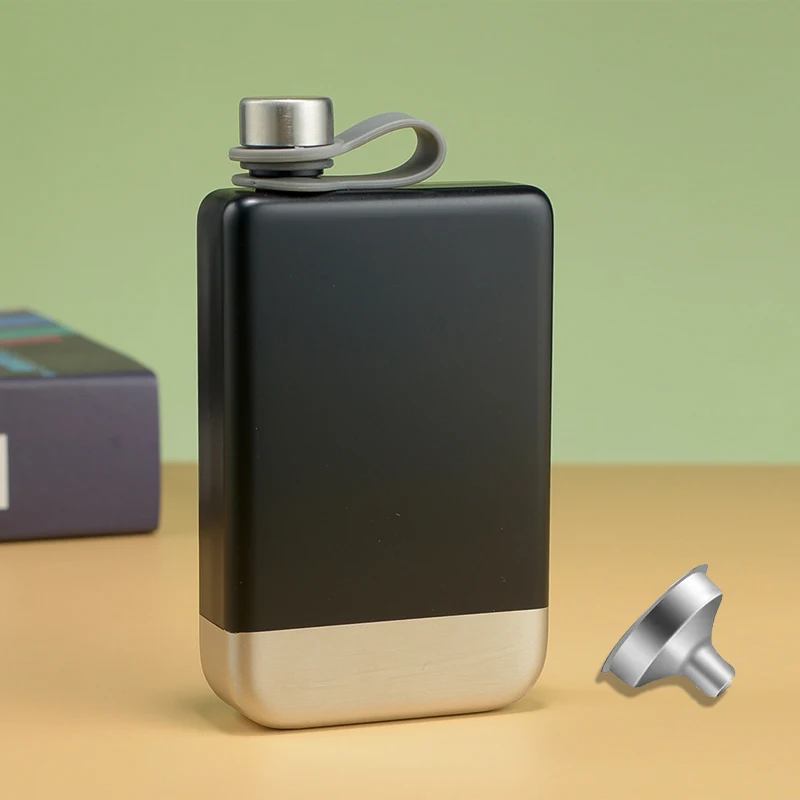 9oz Premium Flachmann Flagon mit Trichter Auslaufsicher Camping Whiskey Weintopf Tragbare Edelstahl Flachmann Reisetrinkgeschirr Image