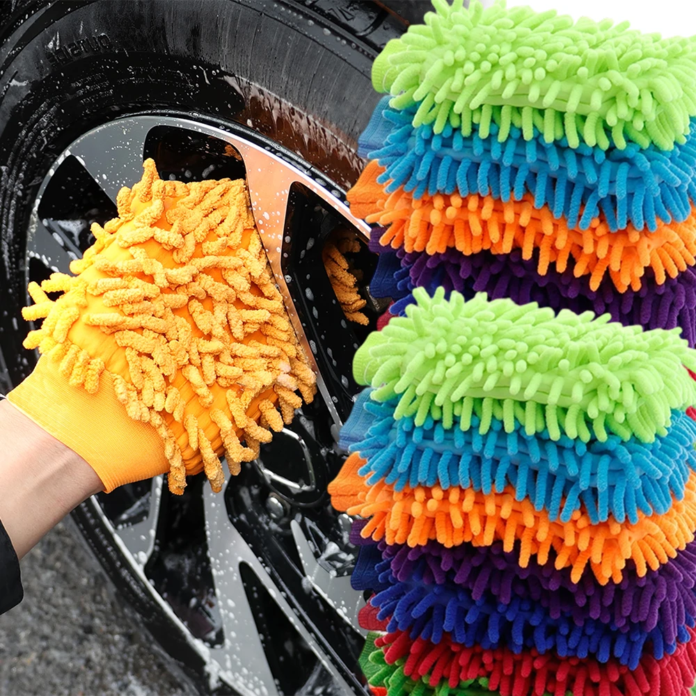 Auto Waschen Handschuhe Chenille Korallen Fleece Handschuhe Waschen Wischer Auto Reinigung Handtuch Auto Staub Waschmaschine Mitt Auto Reinigung Zubehör Image