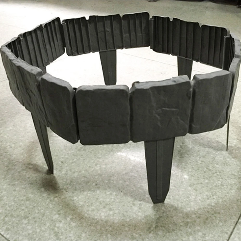 10 Stück Imitationsstein-Ziegel, 9,84 x 9,06 Zoll, Kunststoff-Blumenbetten, Bordüreinsatz, DIY, einfache Installation für Terrasse, Balkon, Hof im Freien Image