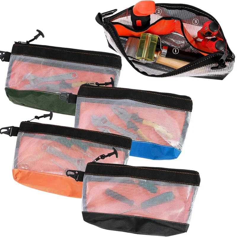 Pochette à outils transparente avec fermeture éclair, petit sac à outils robuste, pochette à outils à fermeture éclair, sac à outils de réparation, rangement de matériel multifonction