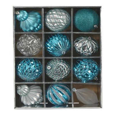 Nearly Natural Set Of 12 Lux Shatterproof Christmas Ornaments
