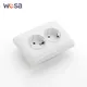 Prese elettriche in plastica con vernice classica ignifuga AC 250V incorporata a parete bianca con prese di corrente a terra Spine Presa 250V