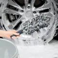 Lavaggio auto Super Spazzola Peluche Ruote premium Spazzola Manico antiscivolo Cerchioni facili da pulire Raggi Barile ruota Dettagli auto
