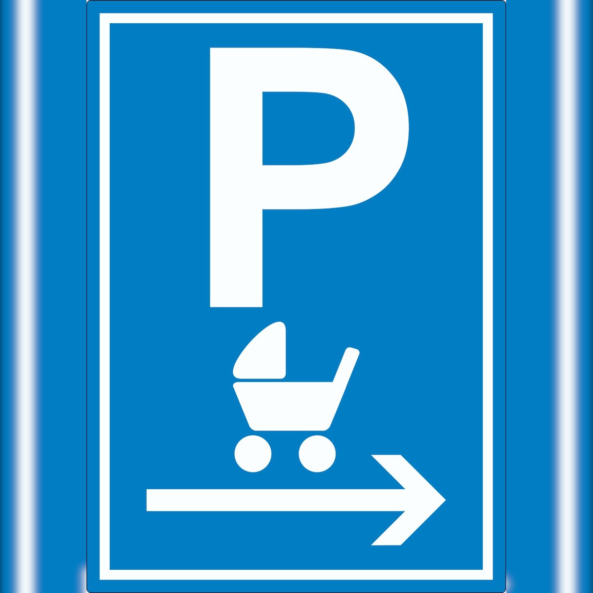 HB-Druck Kinderwagen Parkplatz Aufkleber mit Pfeil nach rechts A3 (297x420mm) Image
