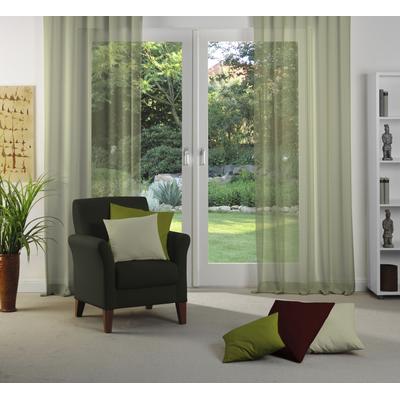 Vorhang WIRTH "Sunday", grün (oliv), B:142cm H:225cm, Baumwolle, Polyester, Gardinen, nach Maß Image