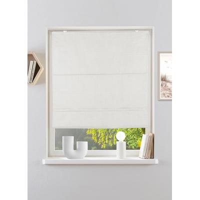 Rollo MY HOME "RIOLA" Gr. 5, beige (cream), B:80cm H:130cm, Polyester, Rollos, Faltrollo in trendiger Leinenoptik NEUHEIT Image