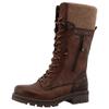 Winterstiefel MUSTANG SHOES "Darleen", Damen, Gr. 44, Normalschaft, braun, Lederimitat, Textil, used, modisch, Schuhe, Schnürstiefel mit Reißverschluss