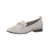 Slipper TAMARIS "Tamaris Slipper Leder", Damen, Gr. 40, grau (taupe), Leder, casual, Schuhe