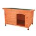 Natura Flat Roof Dog House, 31.25" L X 45.75" W X 32.5" H, Large, Brown