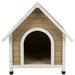 Natura Tan Cottage Nantucket Dog House, 37" L X 31.5" W X 33.5" H, Small, Tan / White